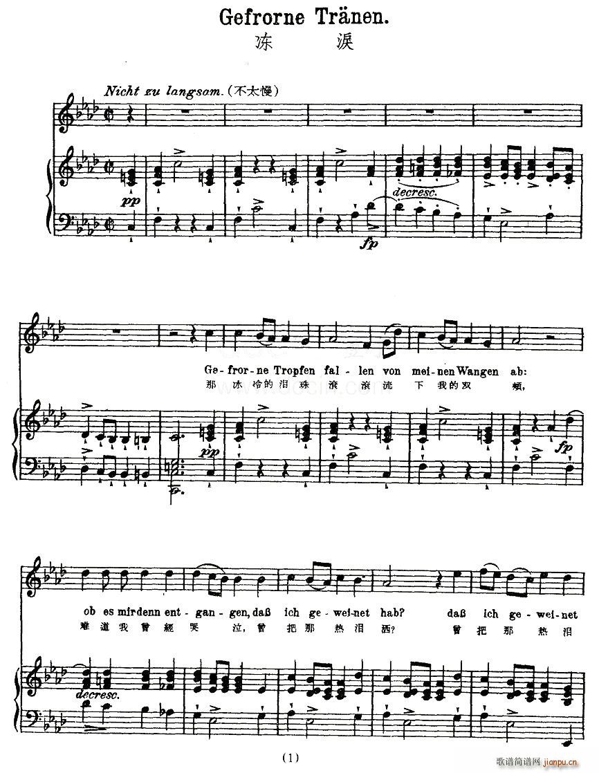 冻泪（中外文对照版、正谱 [奥]）