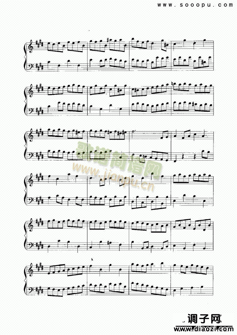 第六法国组曲 键盘类 手风琴