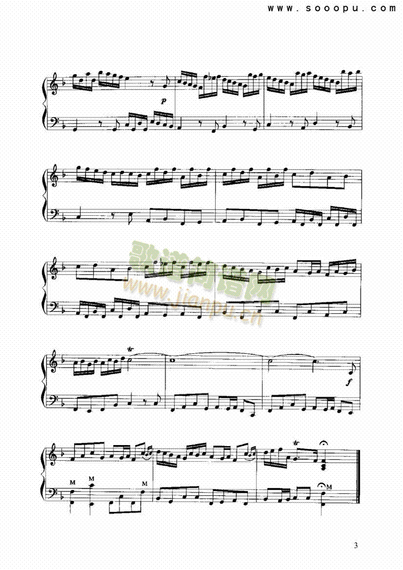 F大调随想曲 键盘类 手风琴