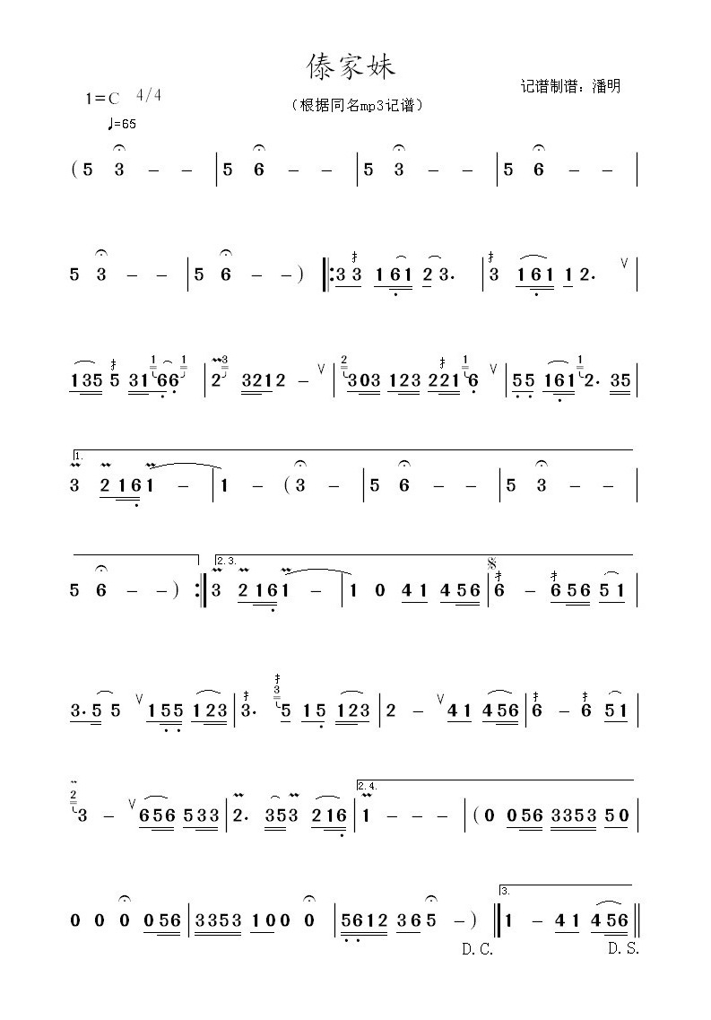 傣家妹《葫芦丝独奏曲》