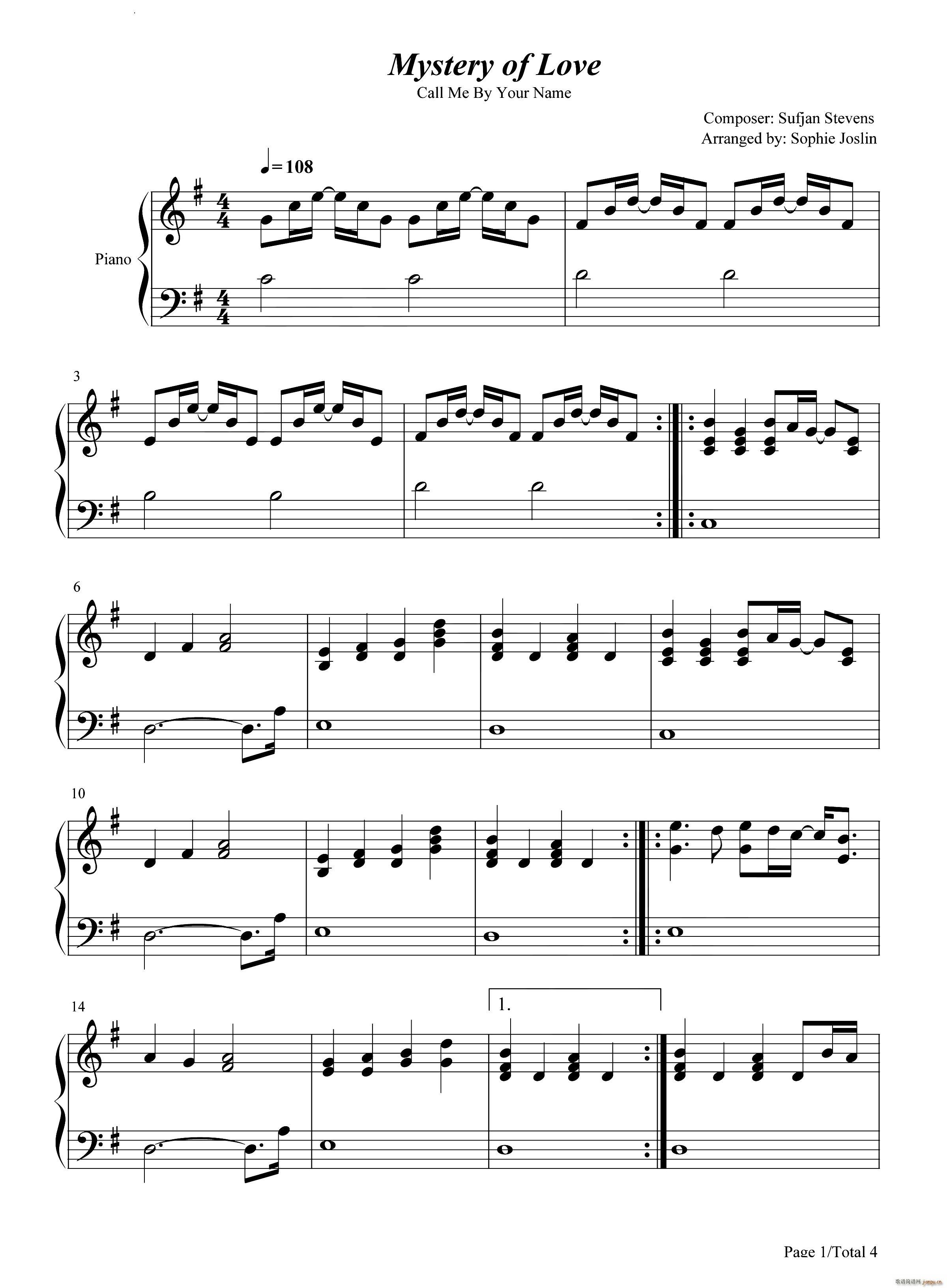 Mystery of Love爱的奥秘请以你的名字呼唤我插曲