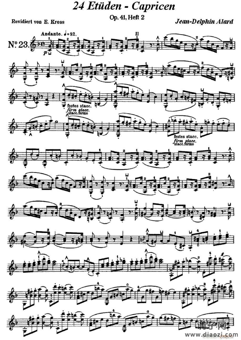 让 德尔菲 阿拉尔-12首小提琴隨想练习曲之23