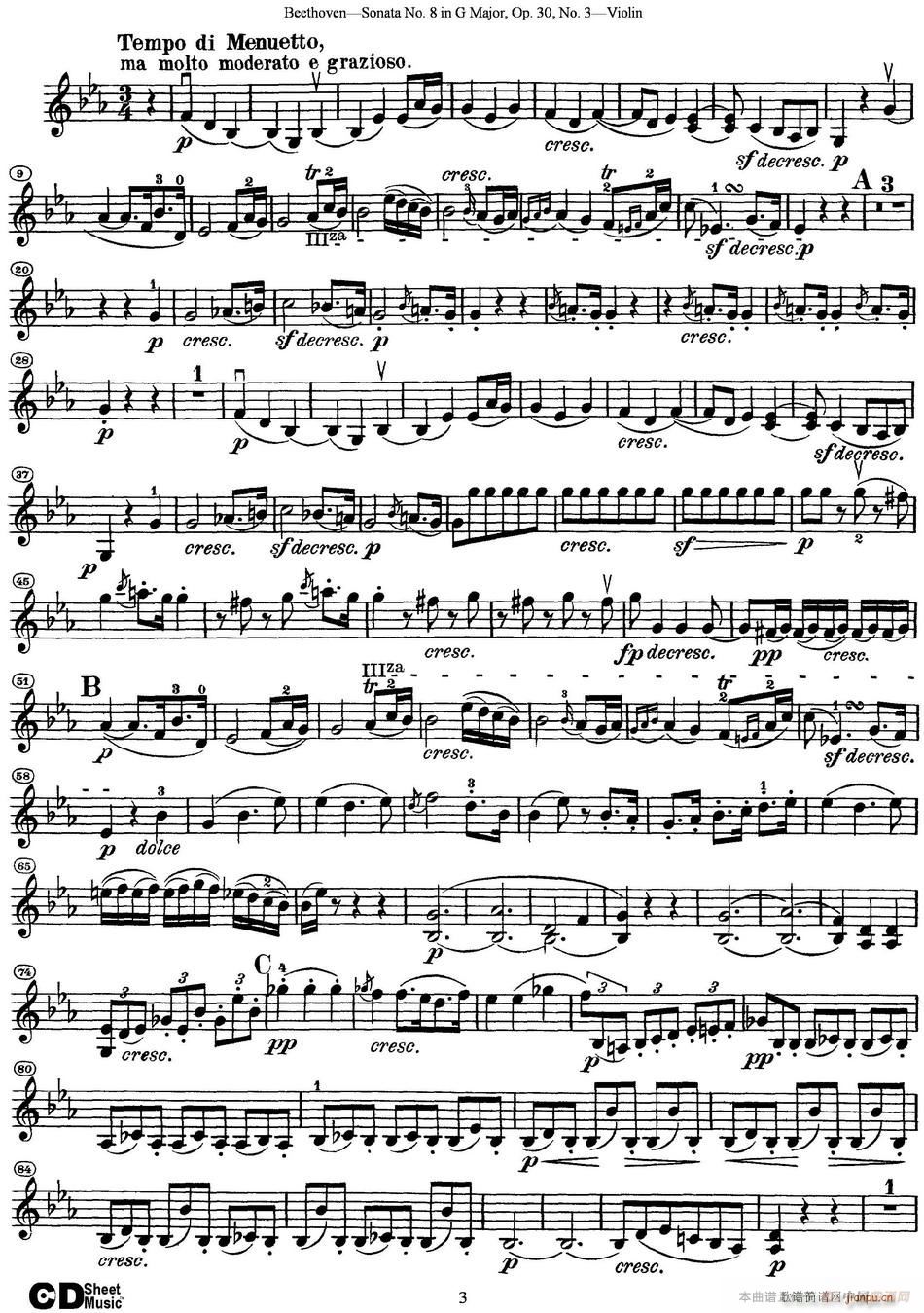 Violin Sonata No 8 in G Major Op 30 No 3