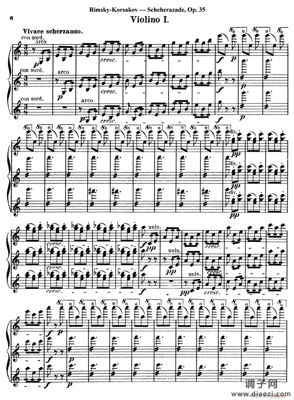 Scheherazade（Ⅱ）Op 35（第一小提琴）