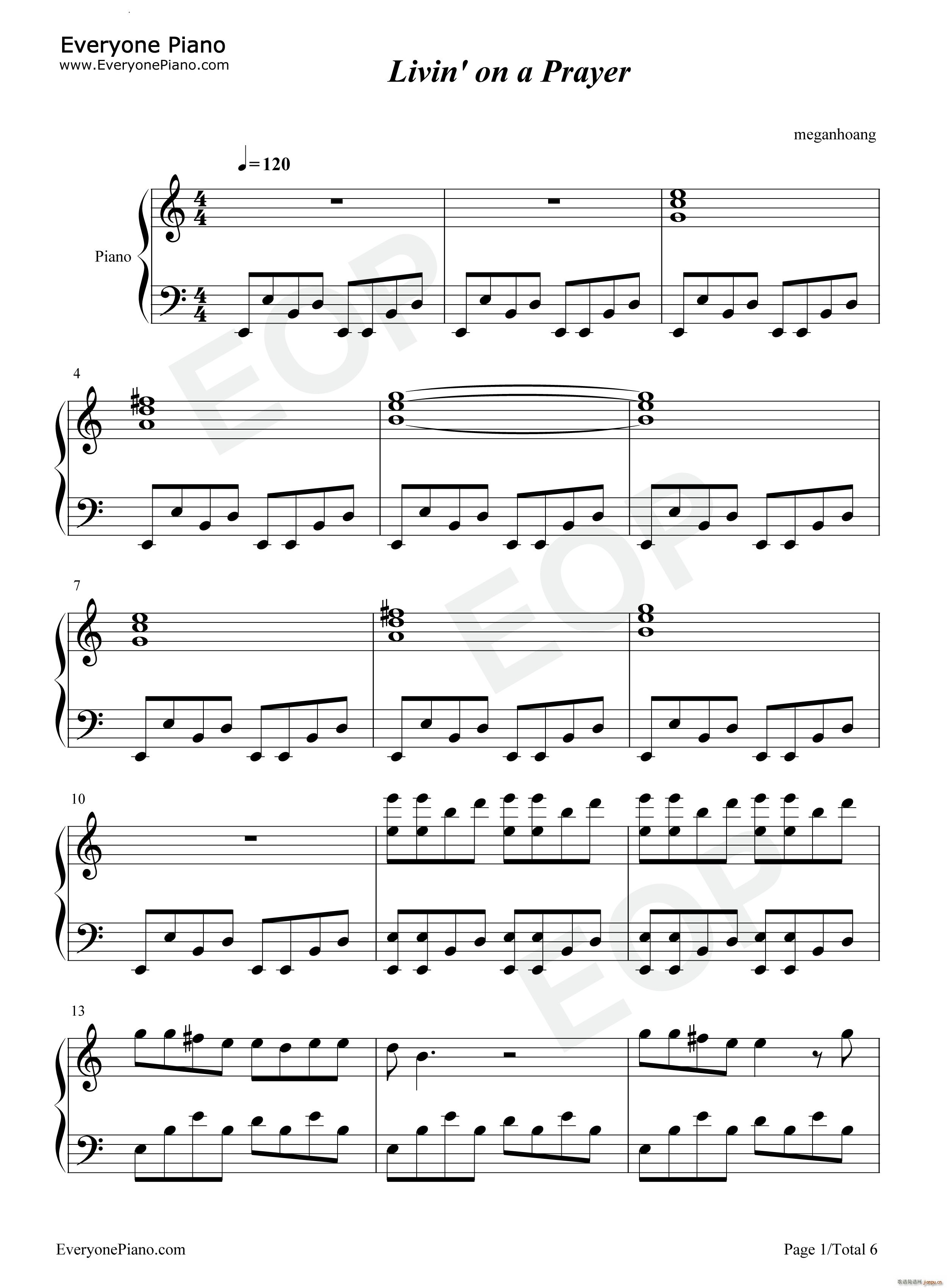 Livin on a Prayer 以祈祷为生简单版