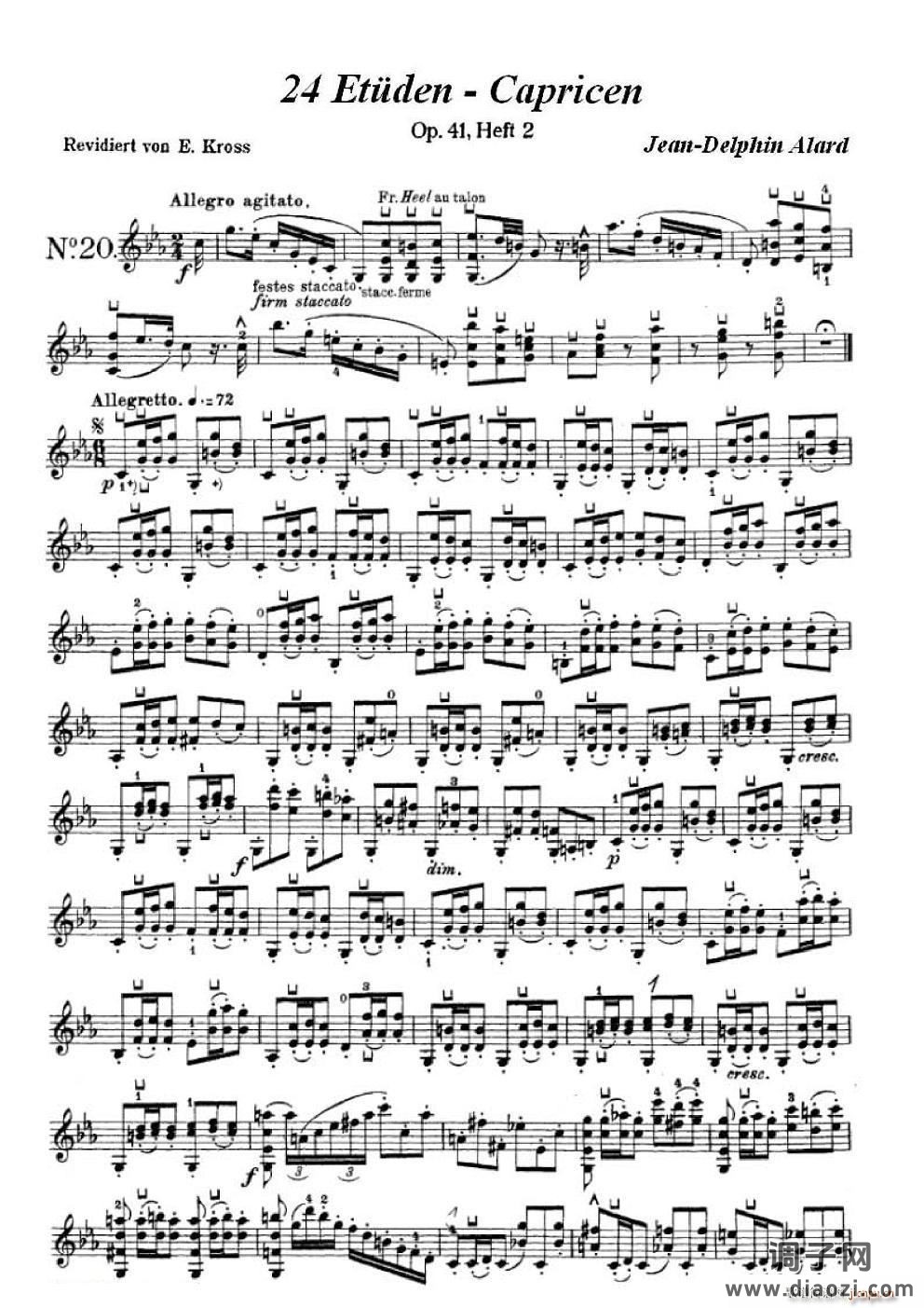 让 德尔菲 阿拉尔-12首小提琴隨想练习曲之20