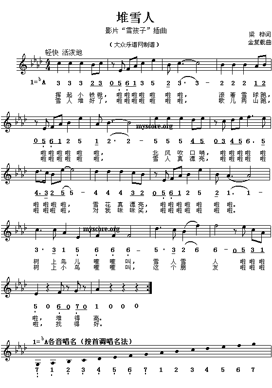 “雪孩子”插曲：堆雪人