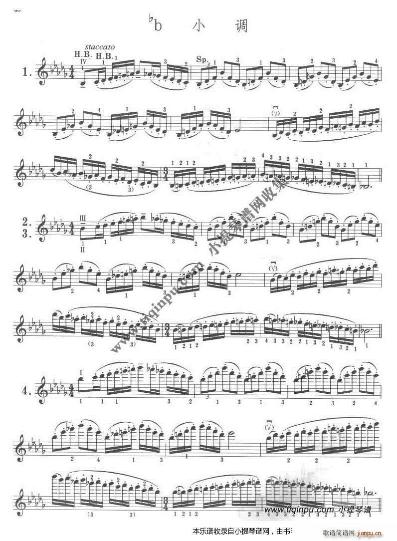 卡尔弗莱什《小提琴音阶体系》降b小调