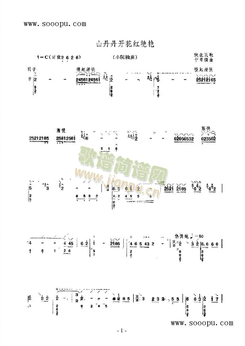 山丹丹开花红艳艳 民乐类 阮