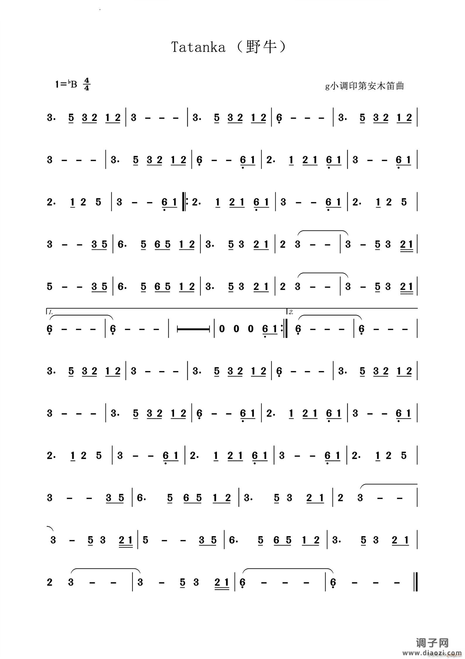 Tatanka野牛g小调印第安木笛曲
