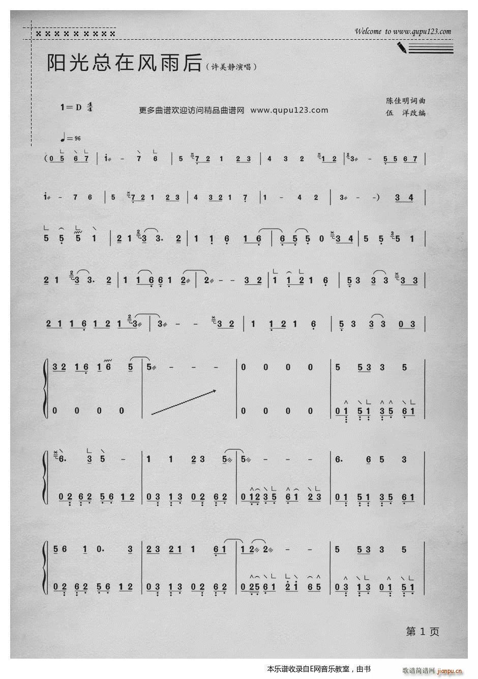 阳光总在风雨后-许美静(古筝 )