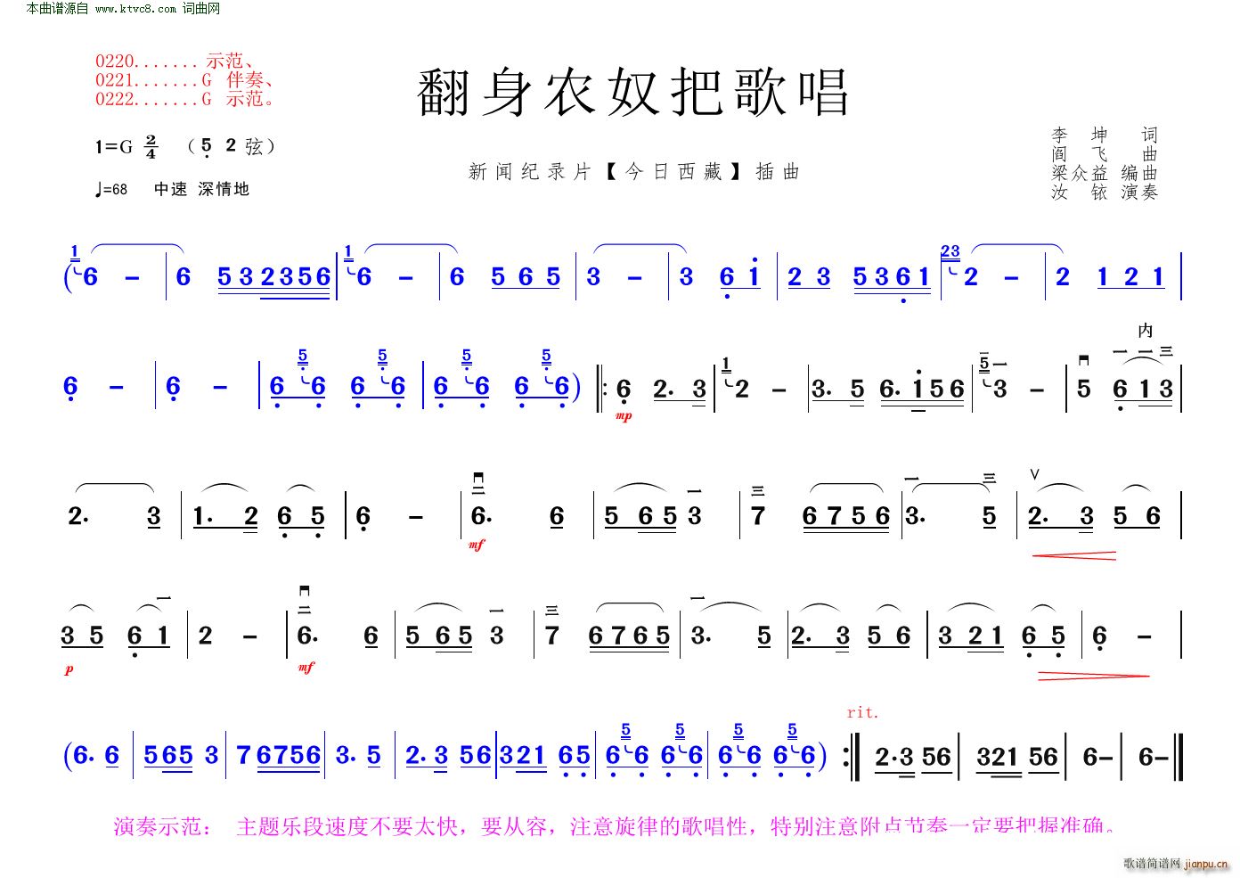 翻身农奴把歌唱(新闻纪录片《今日西藏》插曲)