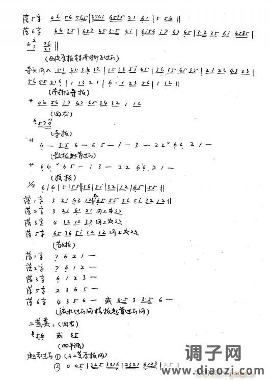 京剧常用过门 8其它过门 西皮类 二黄类（手抄本）