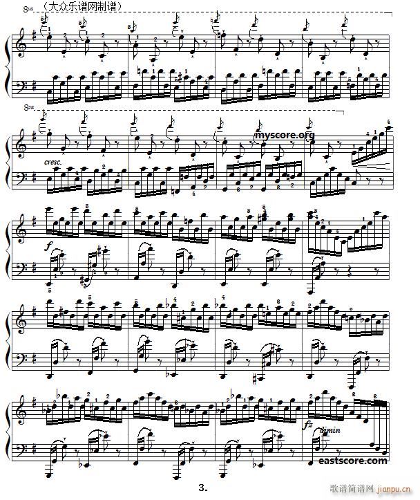 车尔尼《 手指灵巧技术练习》（Czerny 740）第20首