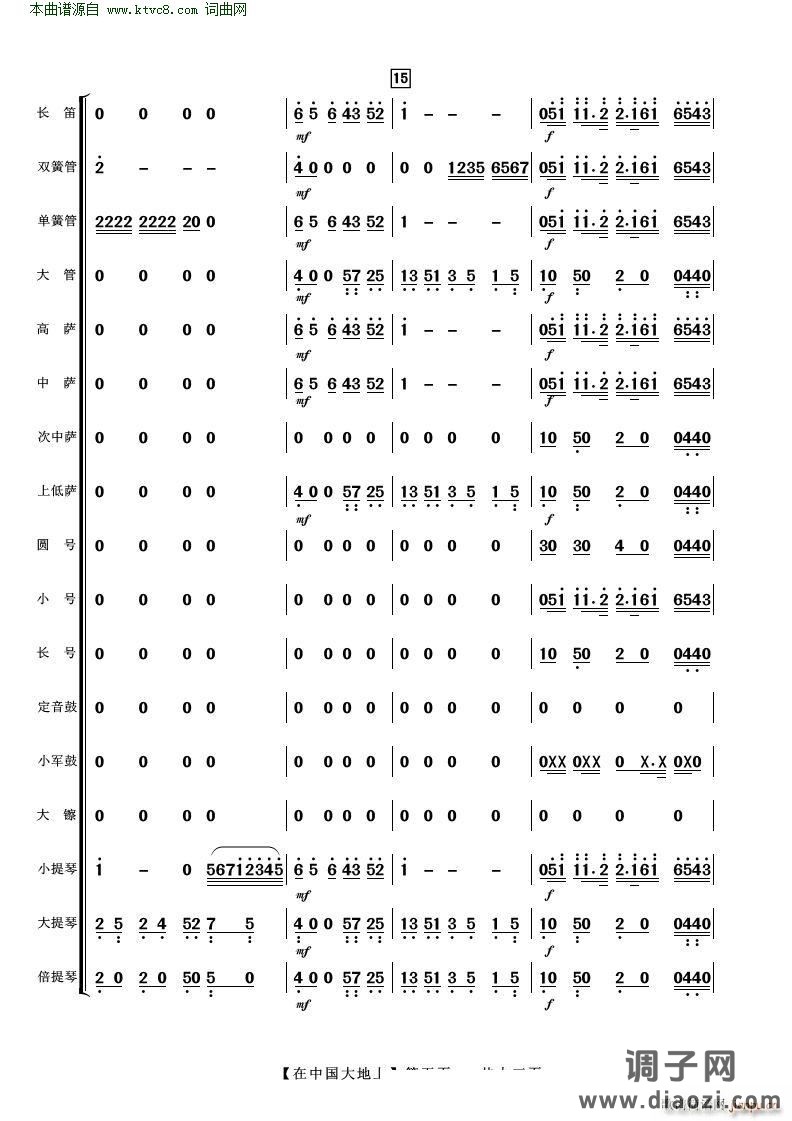 在中国大地上( 歌曲伴奏 )