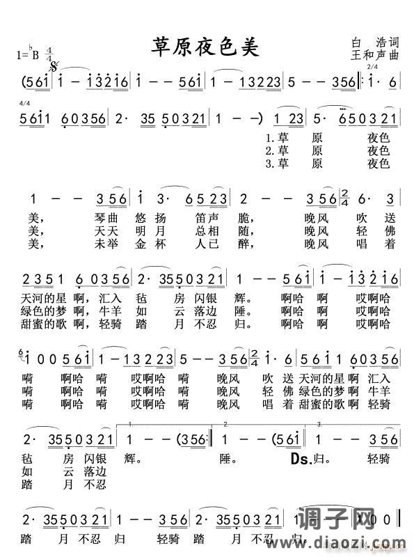 草原夜色美(短间奏)