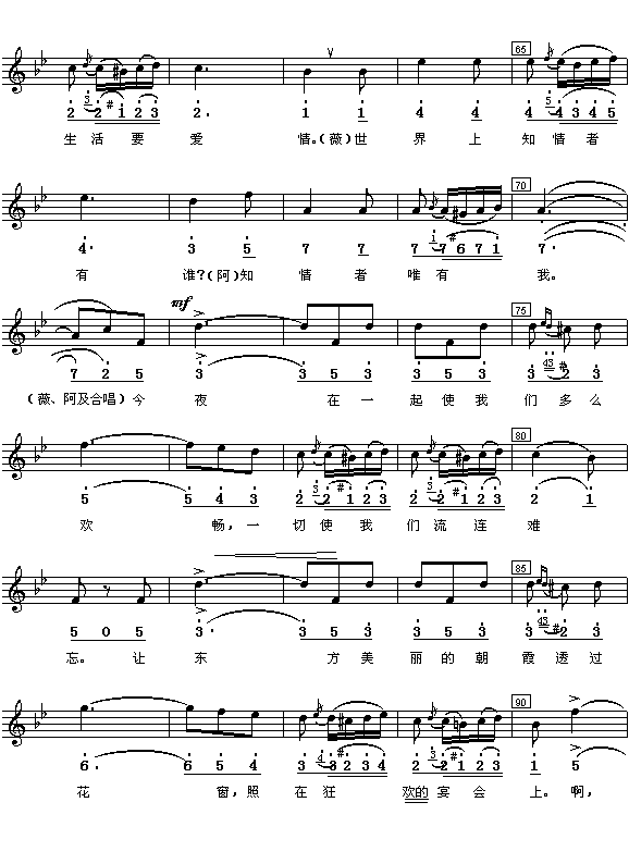 (意)威尔第歌剧《茶花女》选曲：饮酒歌(简线对照)