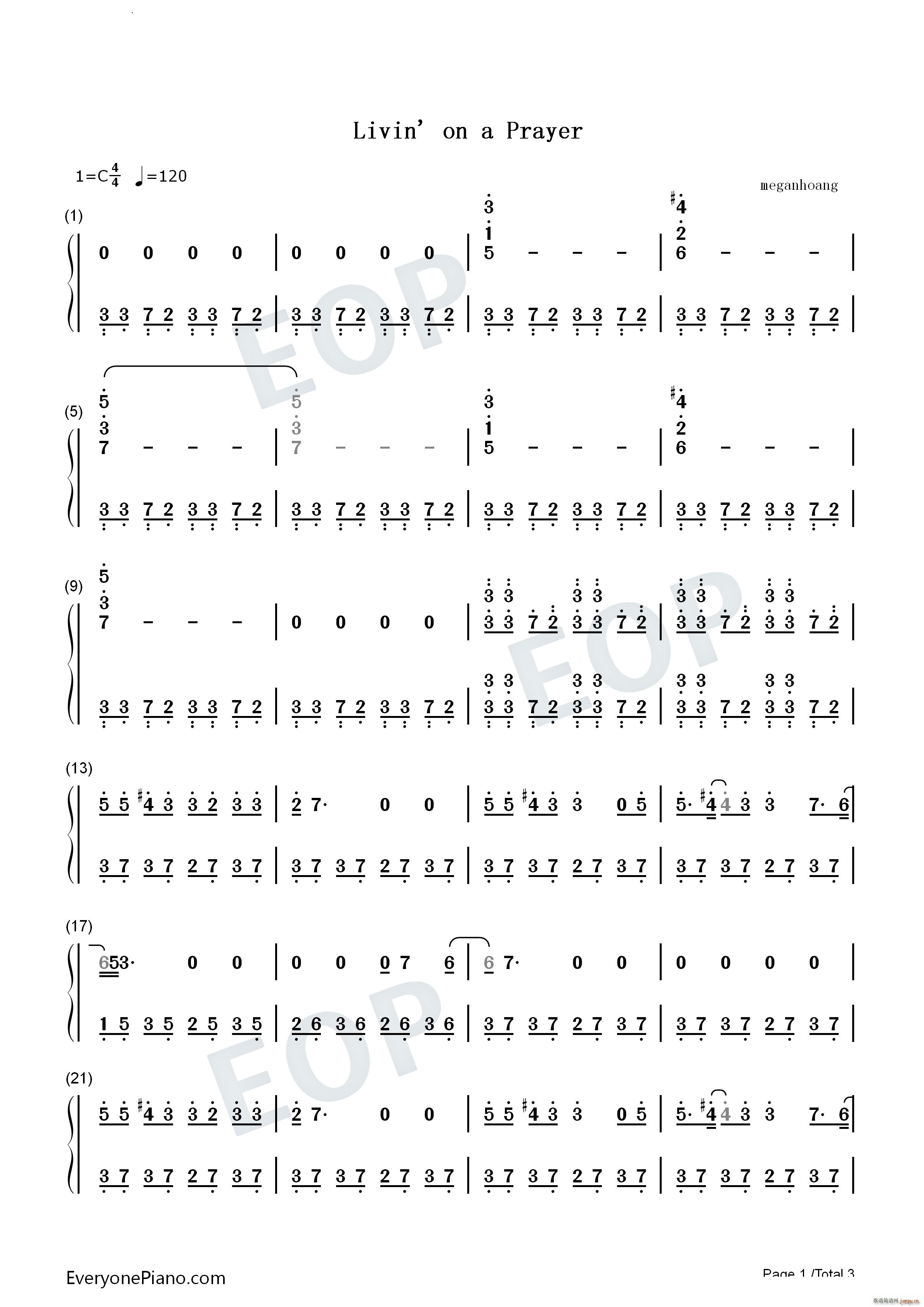 Livin on a Prayer 以祈祷为生简单版