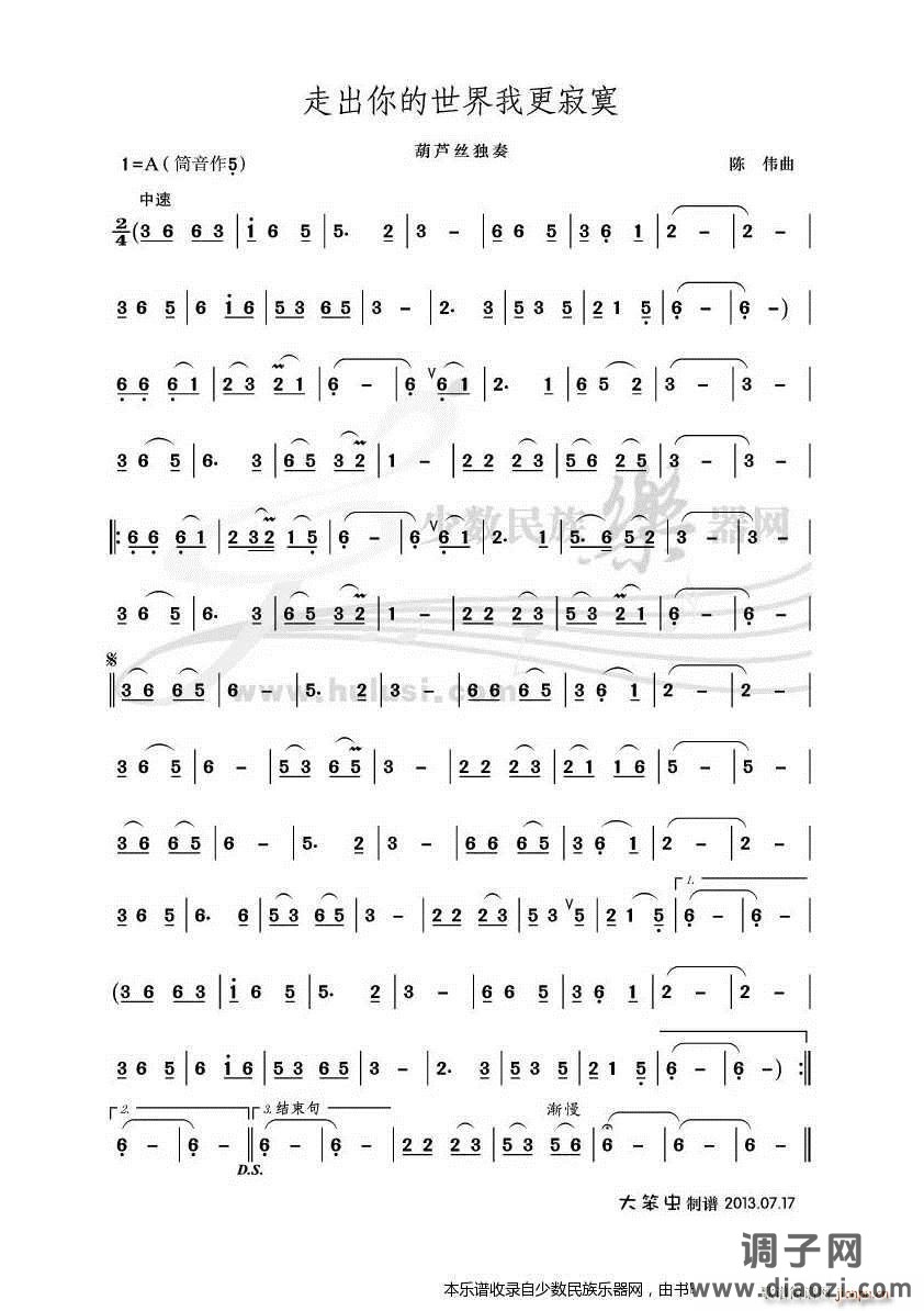 《走出你的世界我更寂寞》葫芦丝