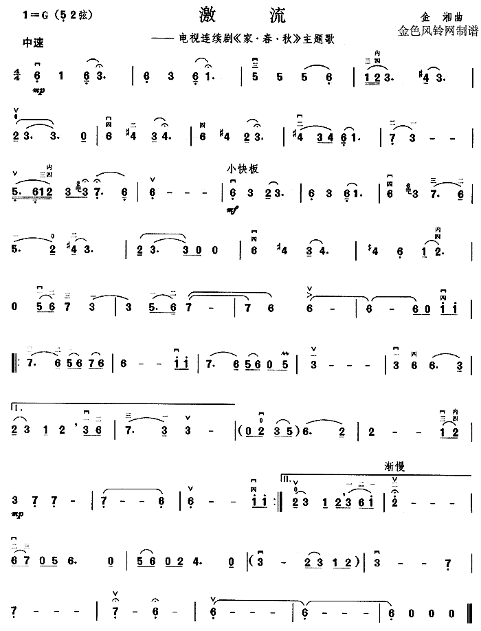 激流(《家·春·秋》主题歌)