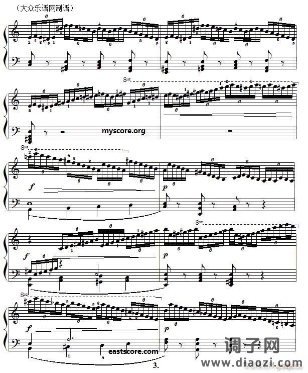 车尔尼《 手指灵巧技术练习》（Czerny 740）第17首