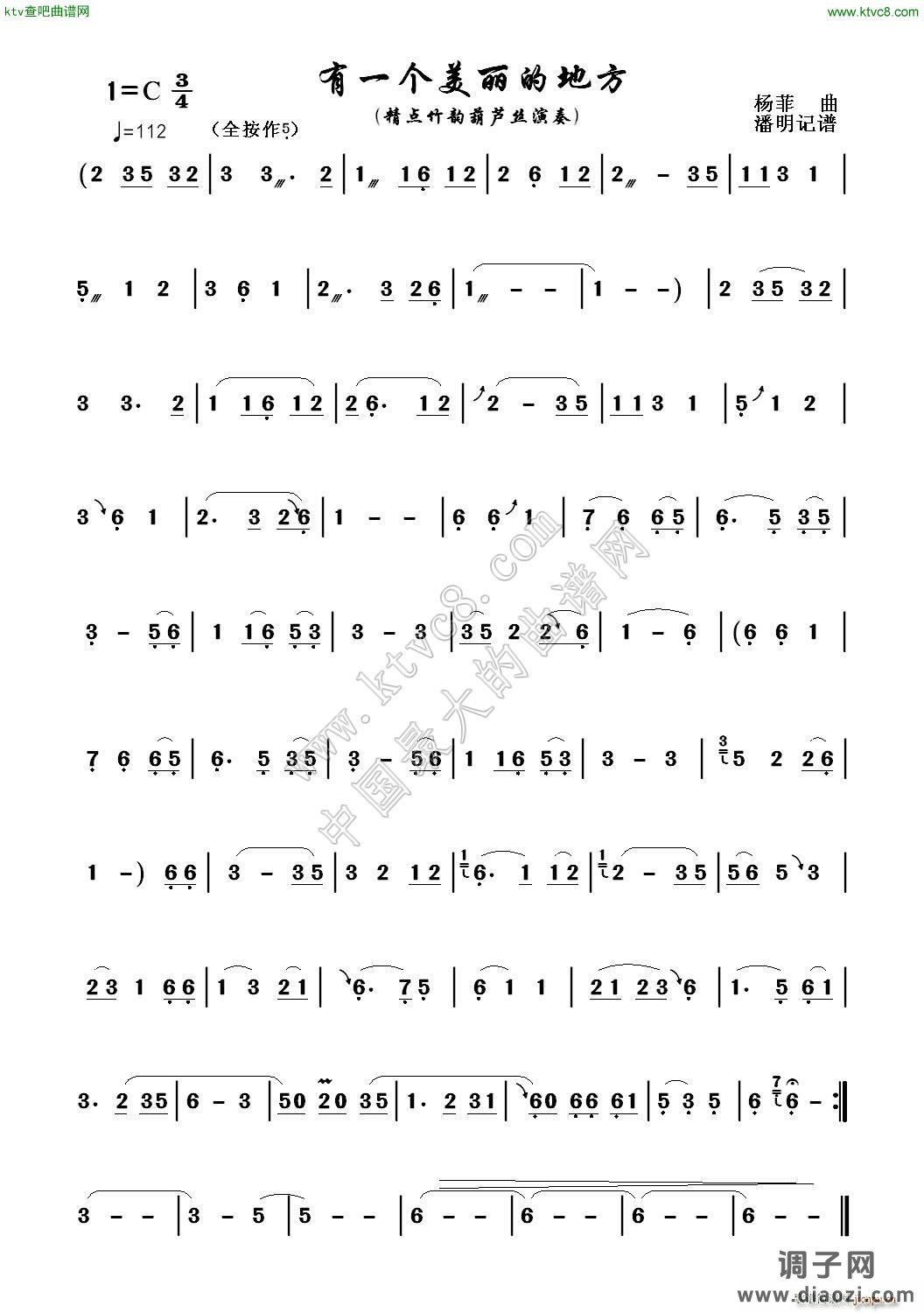 有一个美丽的地方 葫芦丝独奏曲