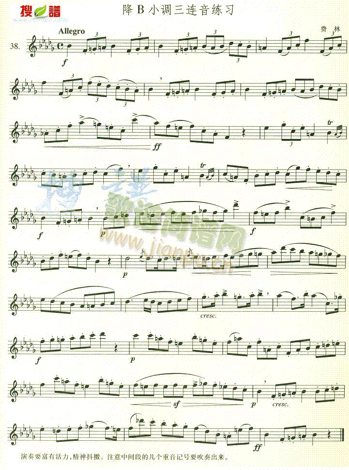 降B小调三连音练习