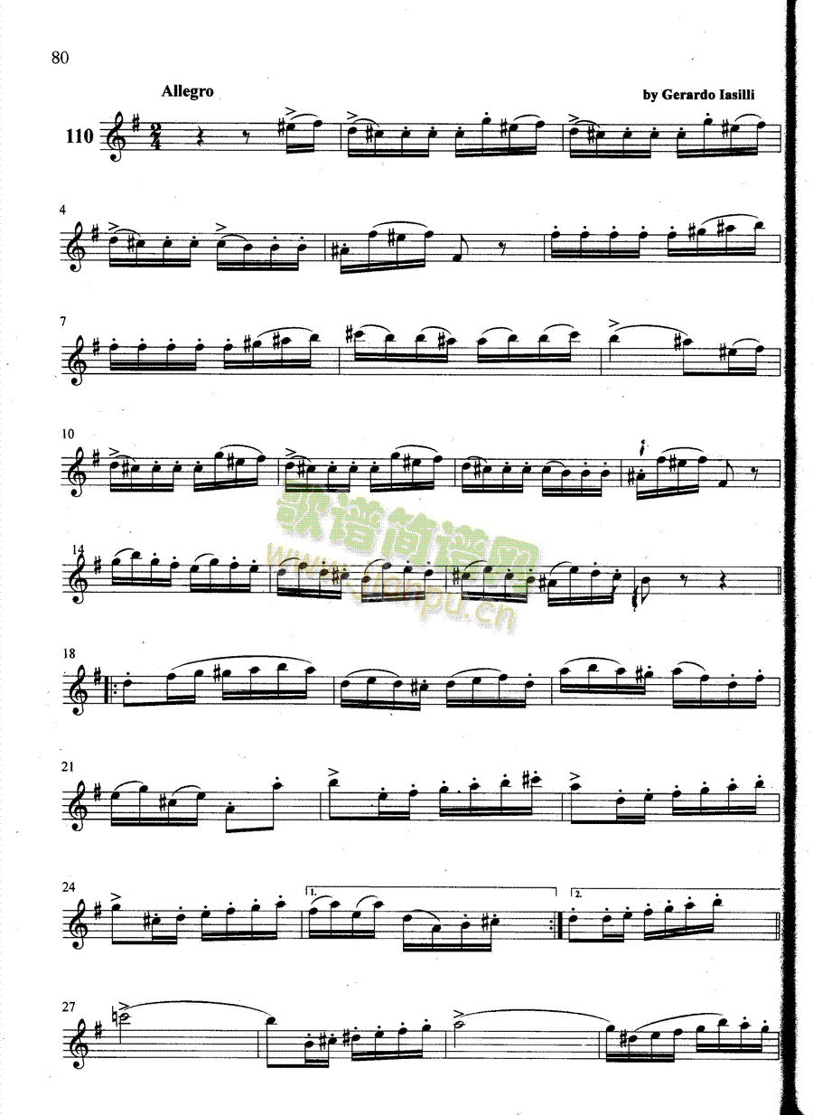 萨克斯管练习曲第100—080页