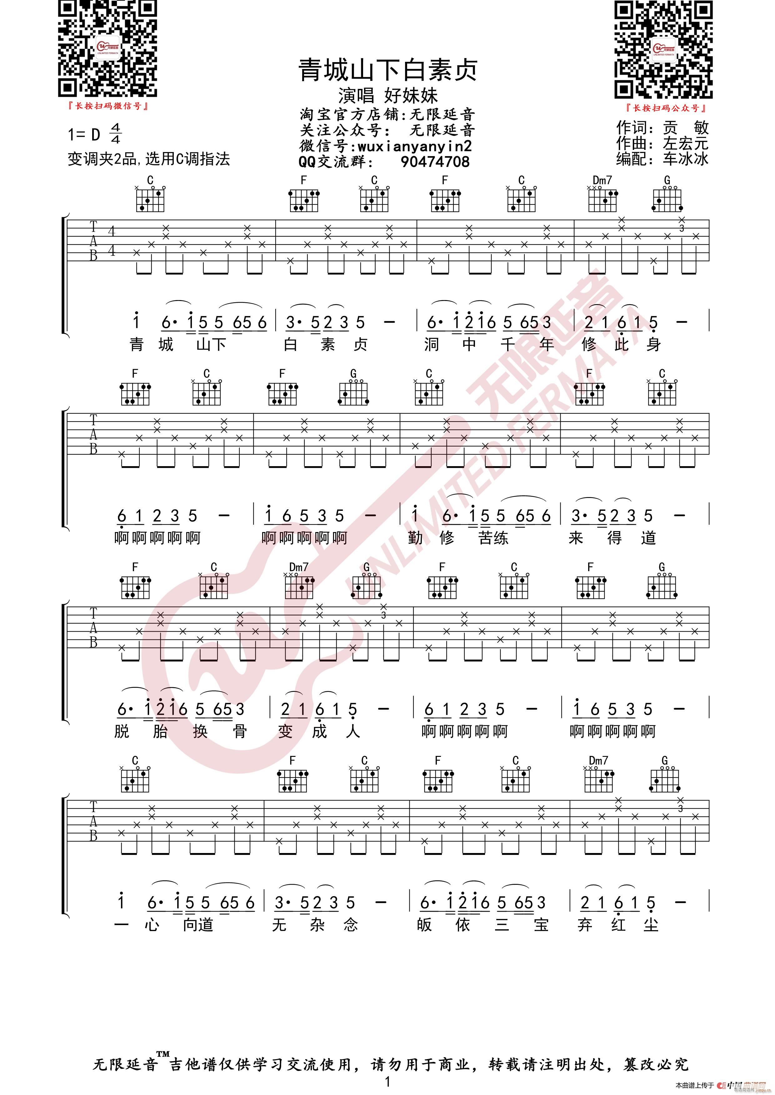好妹妹乐队 青城山下白素贞 （无限延音编配）