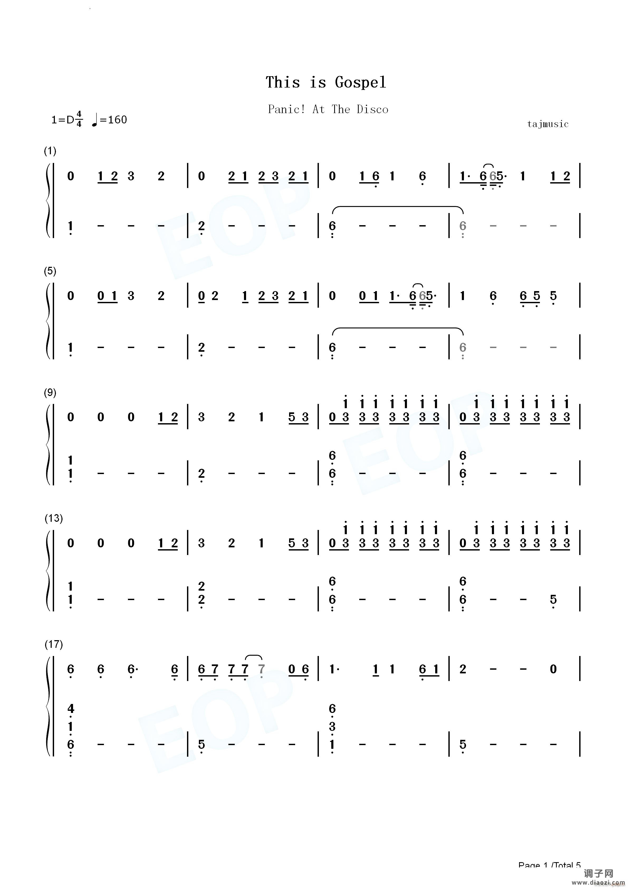 This Is Gospel简单钢琴版