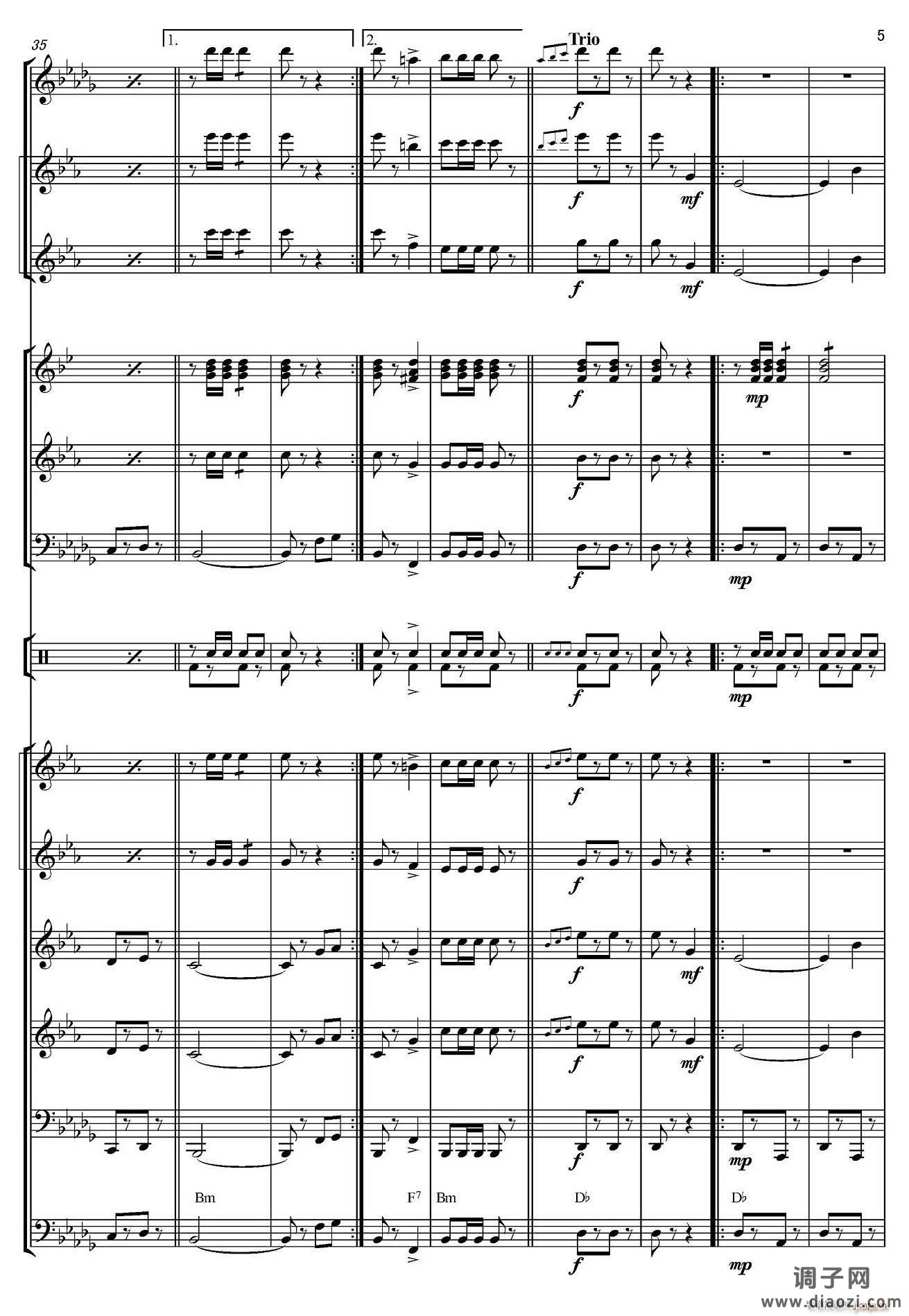 俄罗斯进行曲（marche-834）（合奏、俄罗斯原版谱）