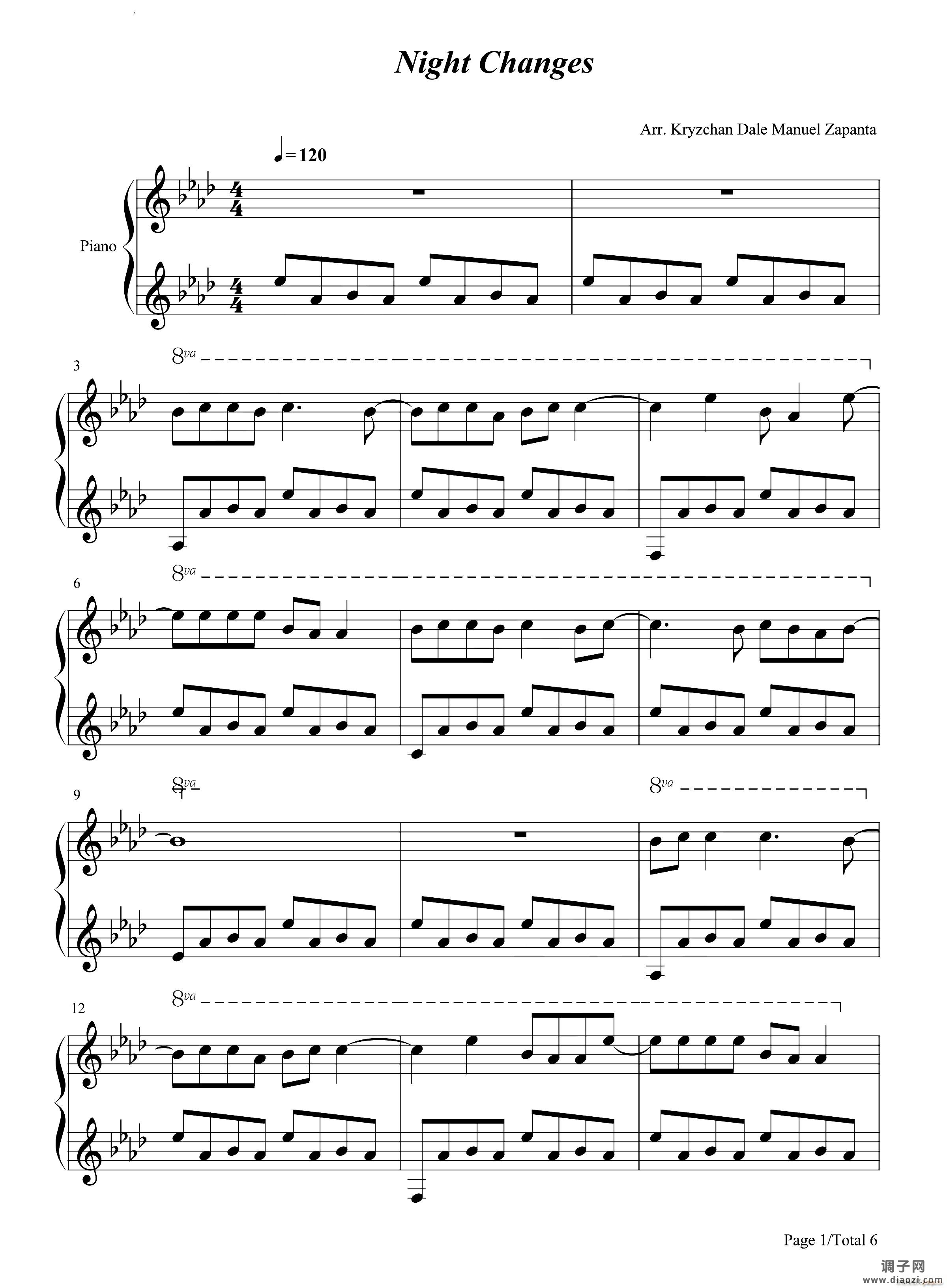 Night Changes夜色渐浓钢琴版