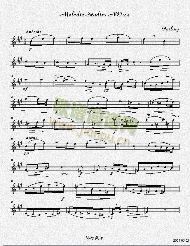 四十八首旋律练习曲之二十三