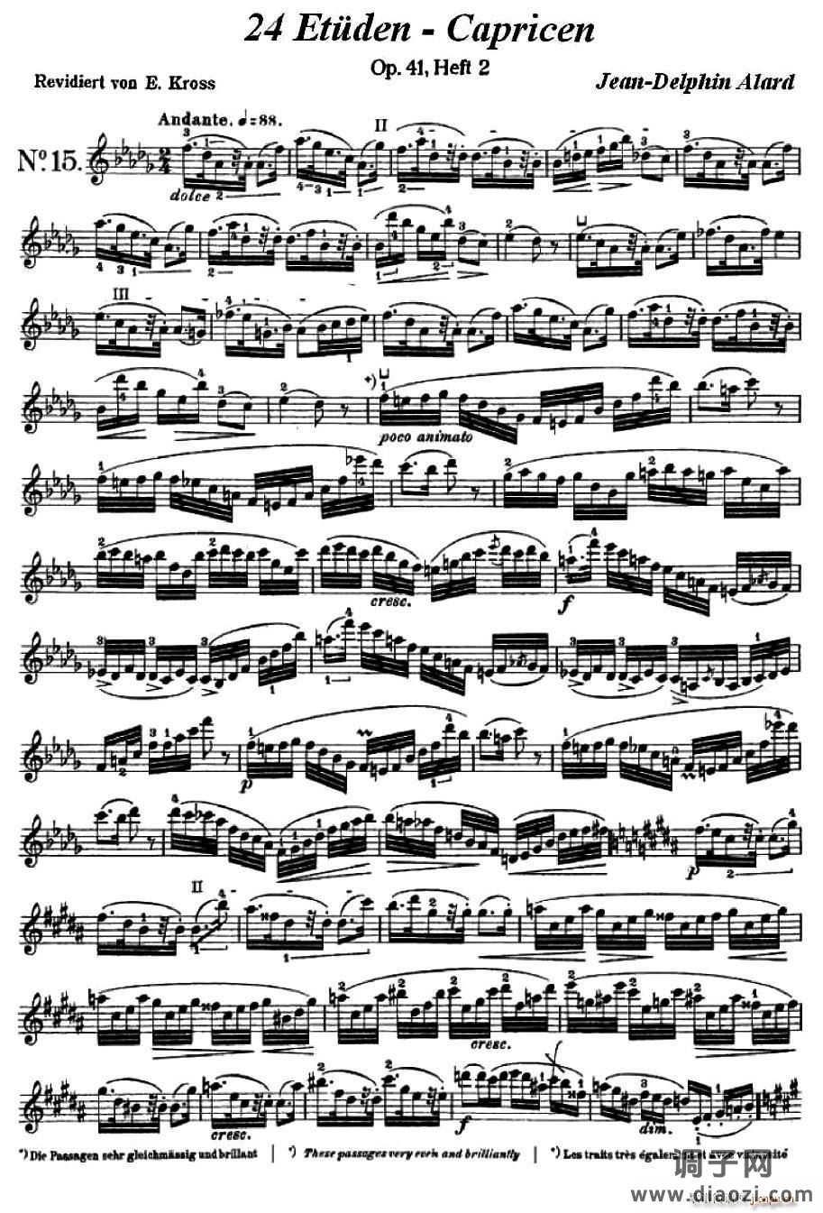 让 德尔菲 阿拉尔-12首小提琴隨想练习曲之15