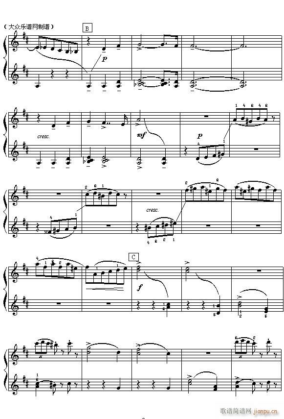 (俄)柴可夫斯基芭蕾舞剧《胡桃夹子》选曲 花之圆舞曲（四手联弹之一）