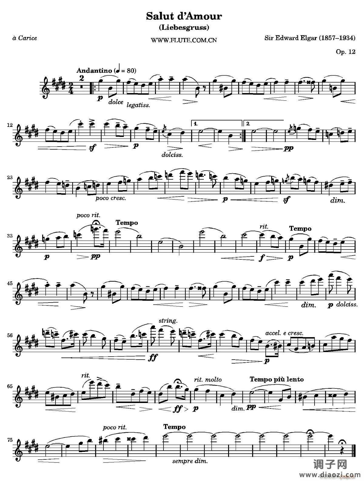 Salut d Amour Op 12（爱的致意）