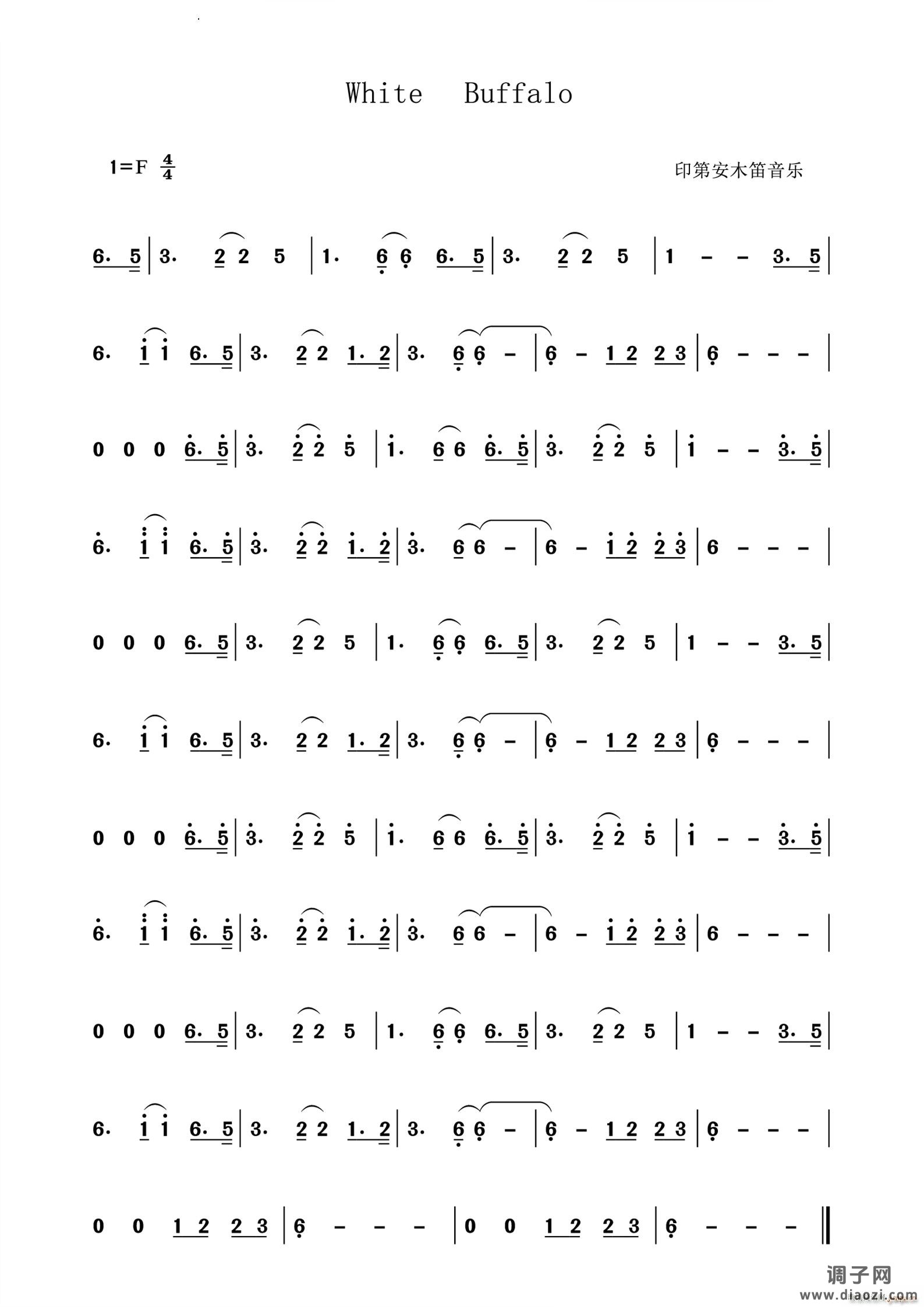 White Buffalo印第安木笛音乐