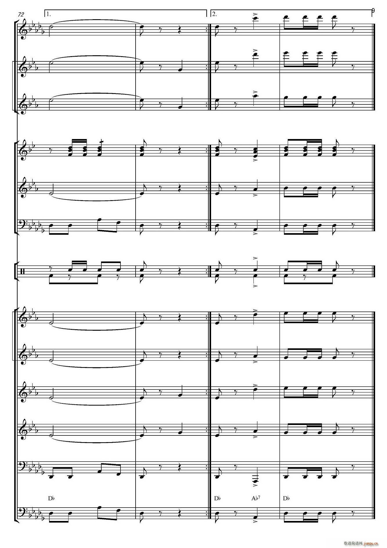 俄罗斯进行曲（marche-834）（合奏、俄罗斯原版谱）