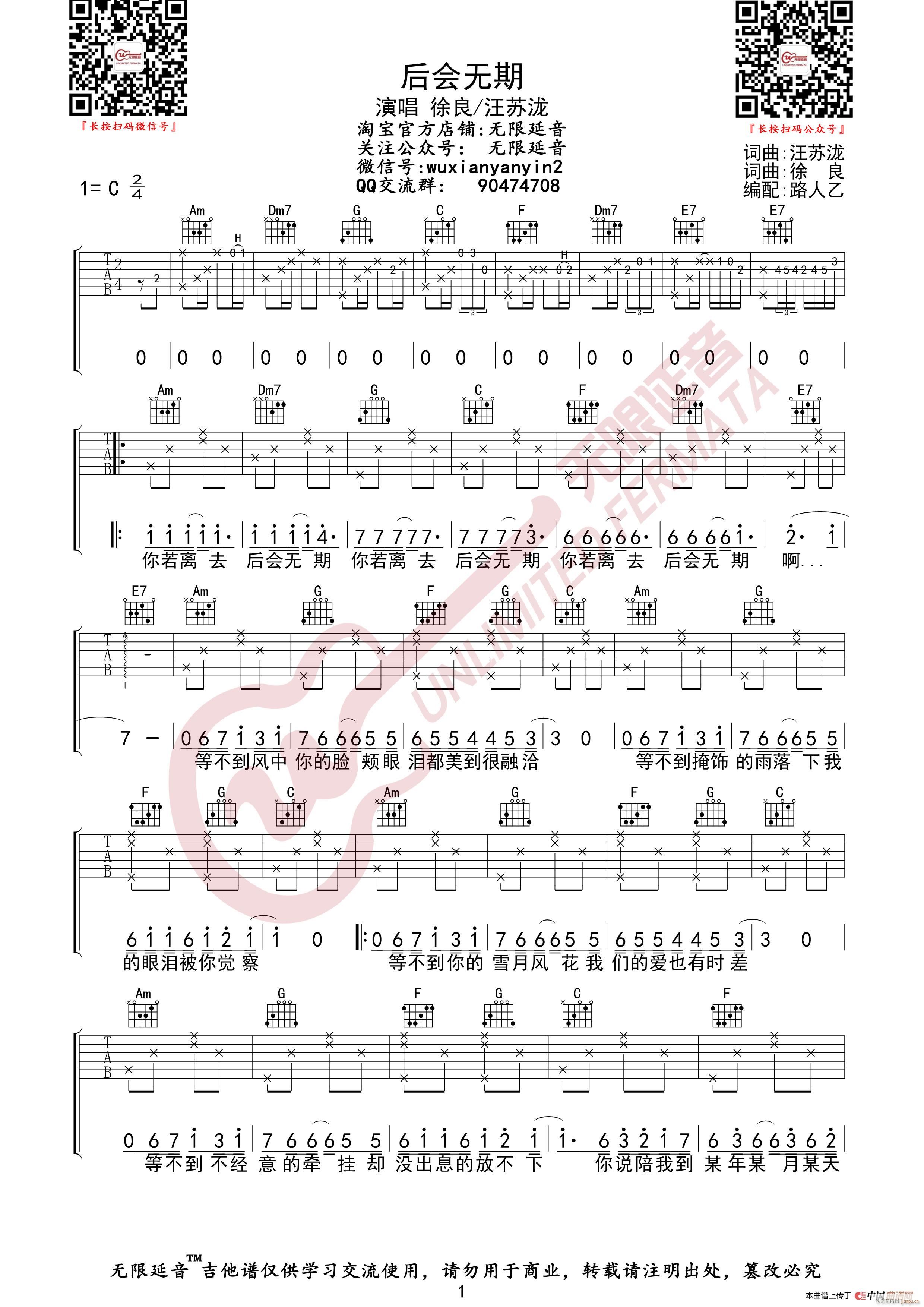 徐良 汪苏泷 后会无期 （无限延音编配）