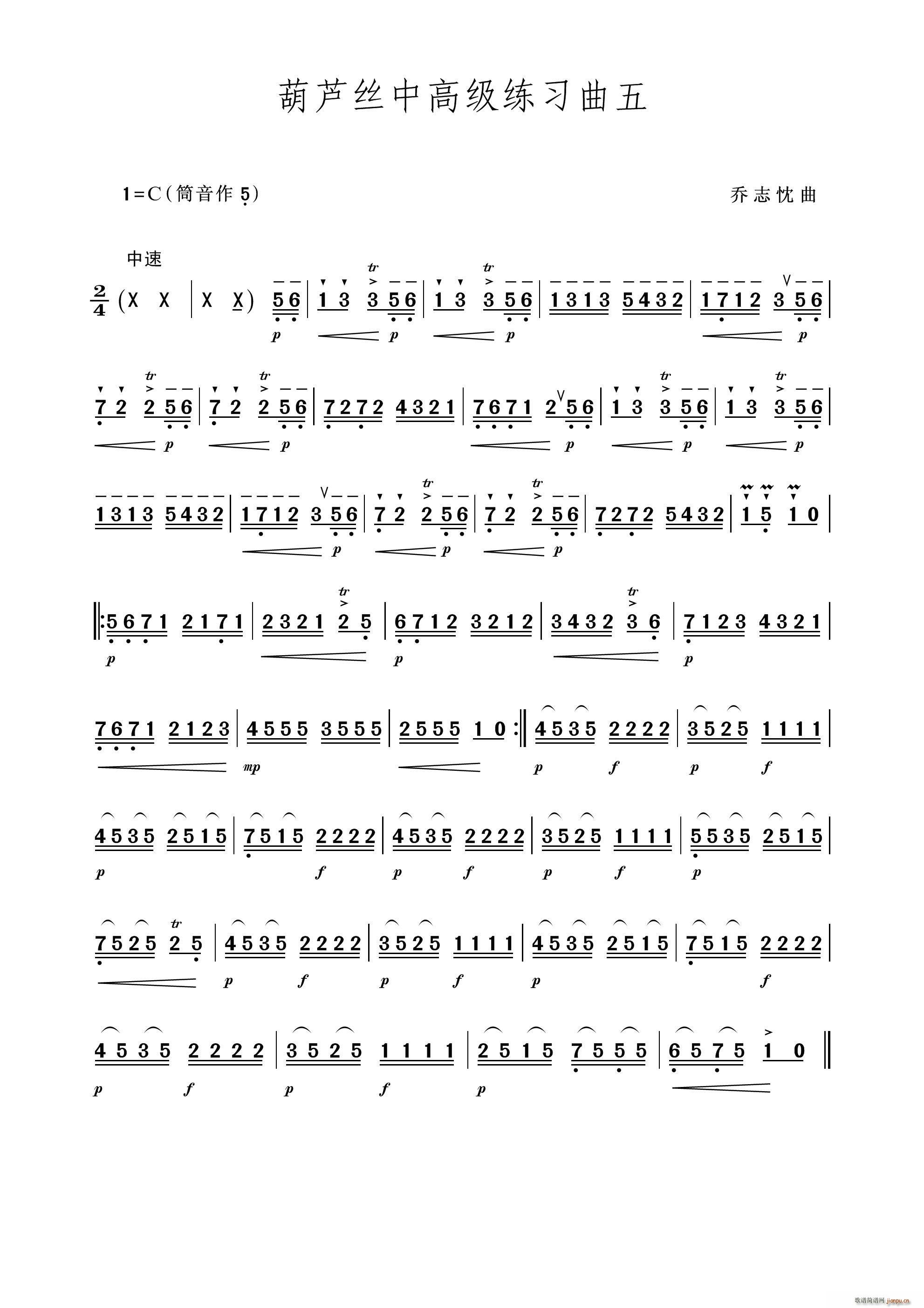 中高级练习曲五（葫芦丝独奏）
