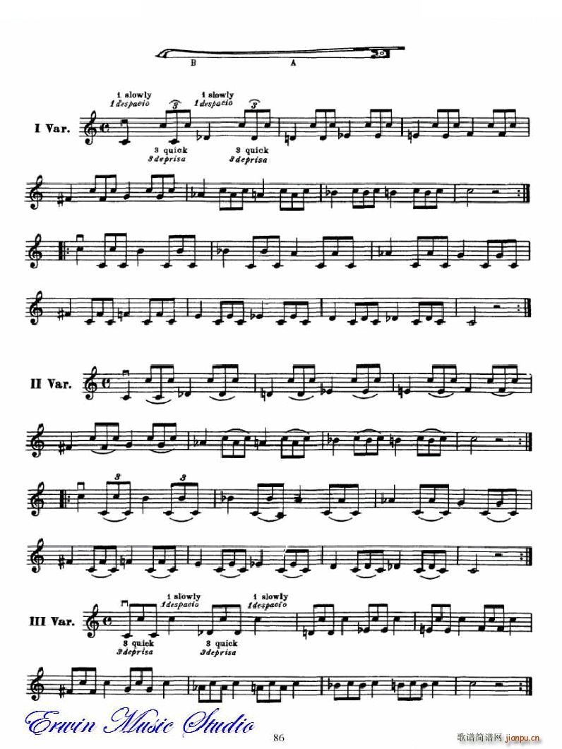 麦亚班克小提琴演奏法第三部分-第二和第三把位的位置6 提琴谱