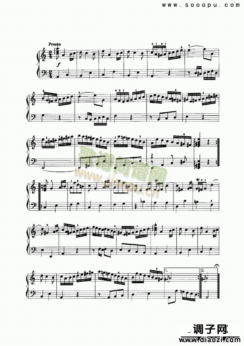 小奏鸣曲第3号 键盘类 手风琴