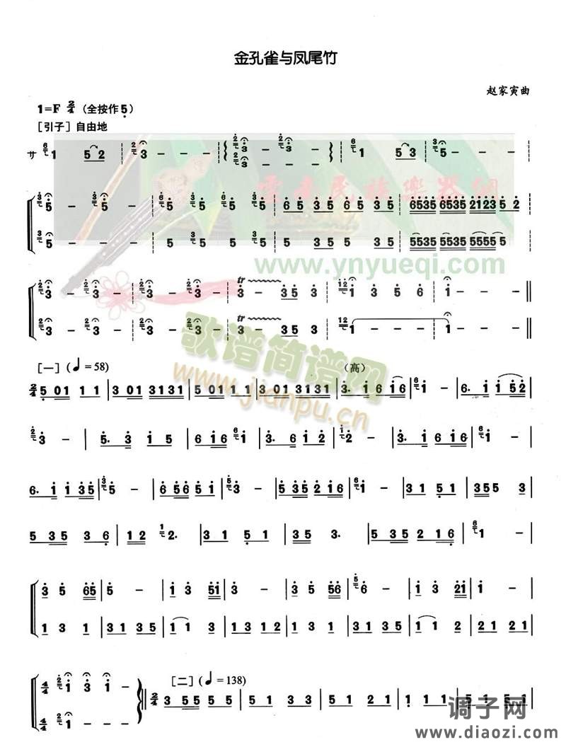 金孔雀与凤尾竹