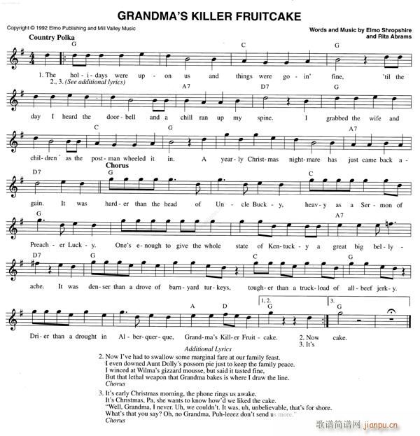61 GRANDMA`S KILLER FRUITCAKE