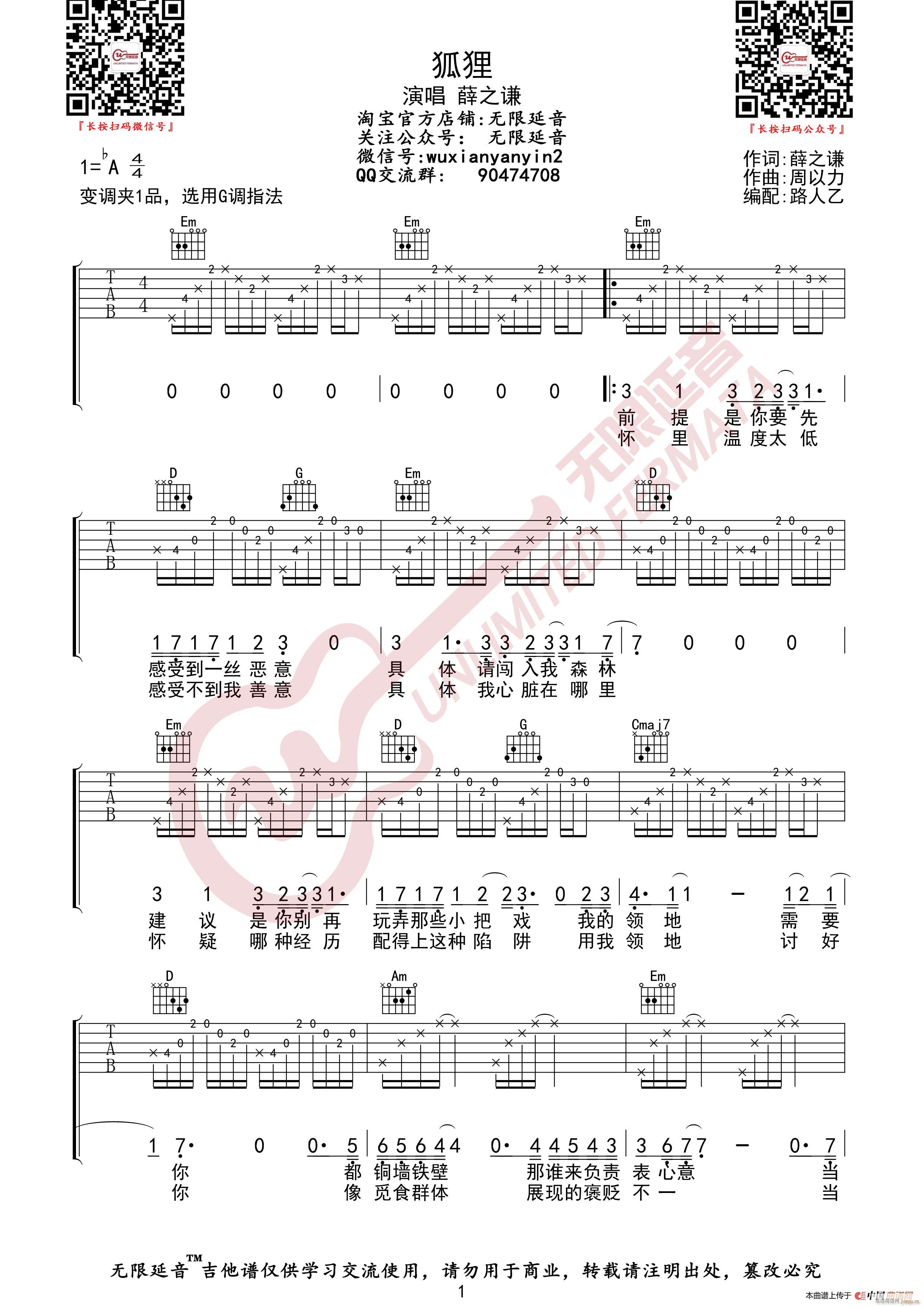 薛之谦 狐狸 （无限延音编配）