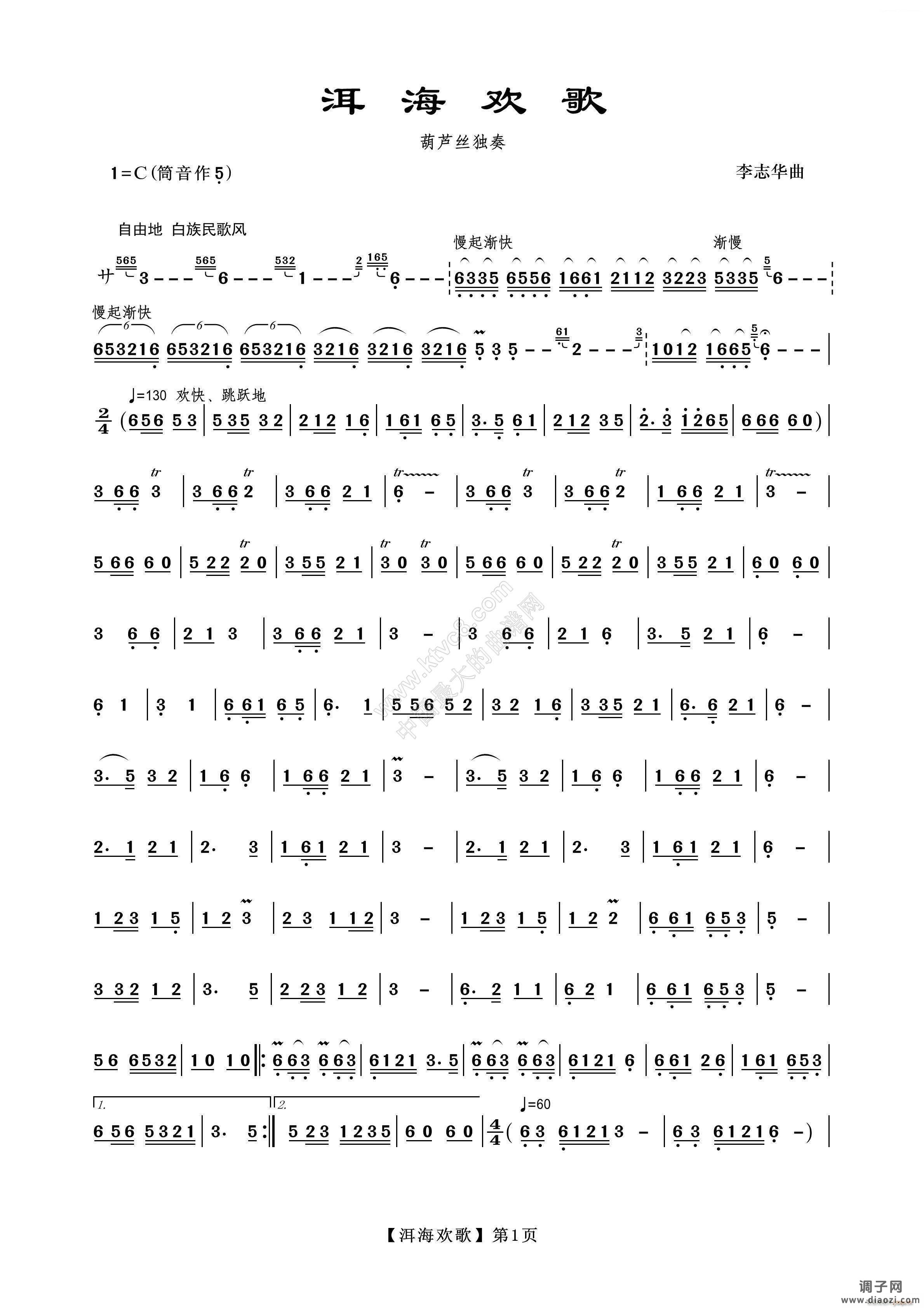 洱海欢歌（葫芦丝）