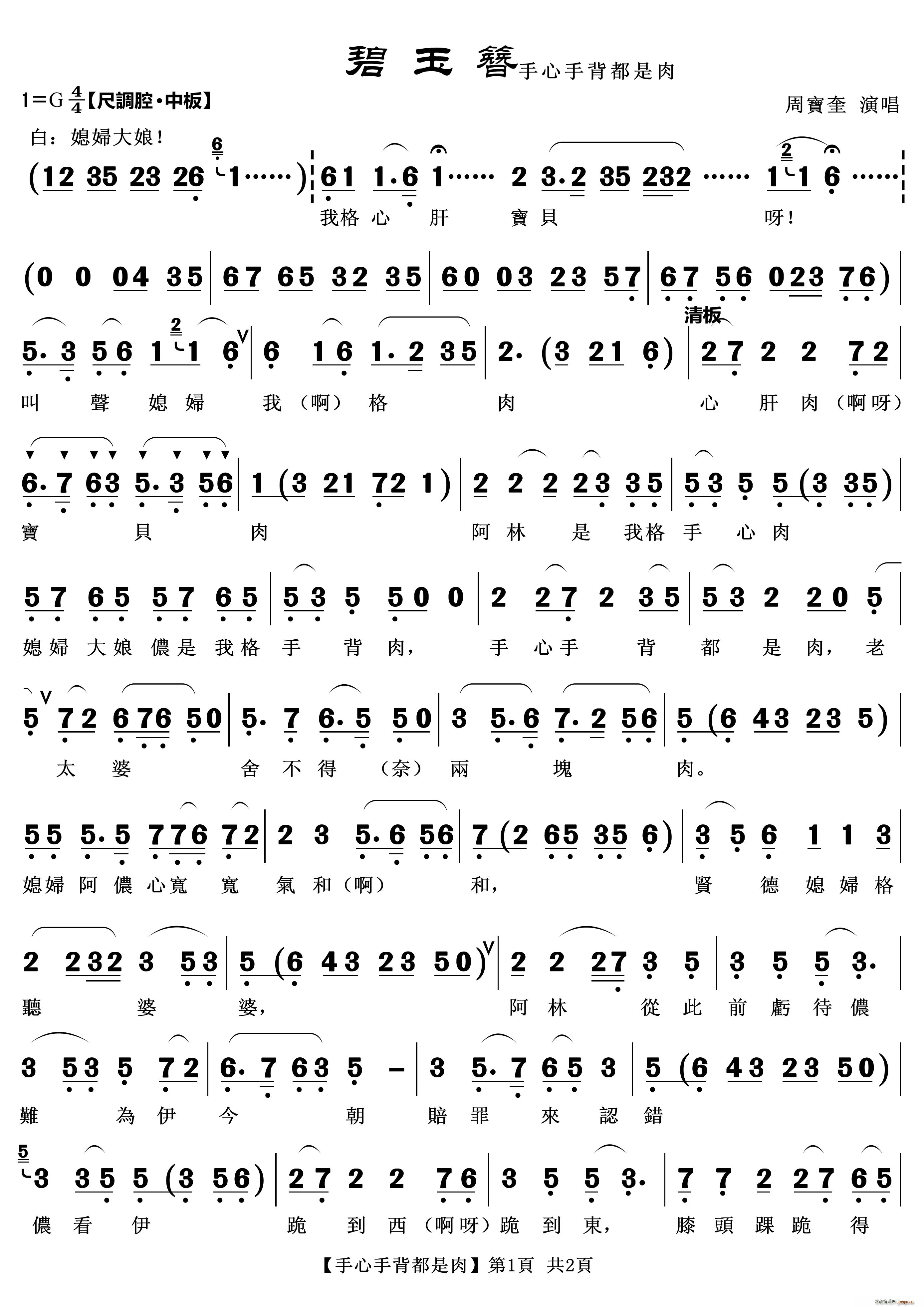 手心手背都是肉（越剧唱段）