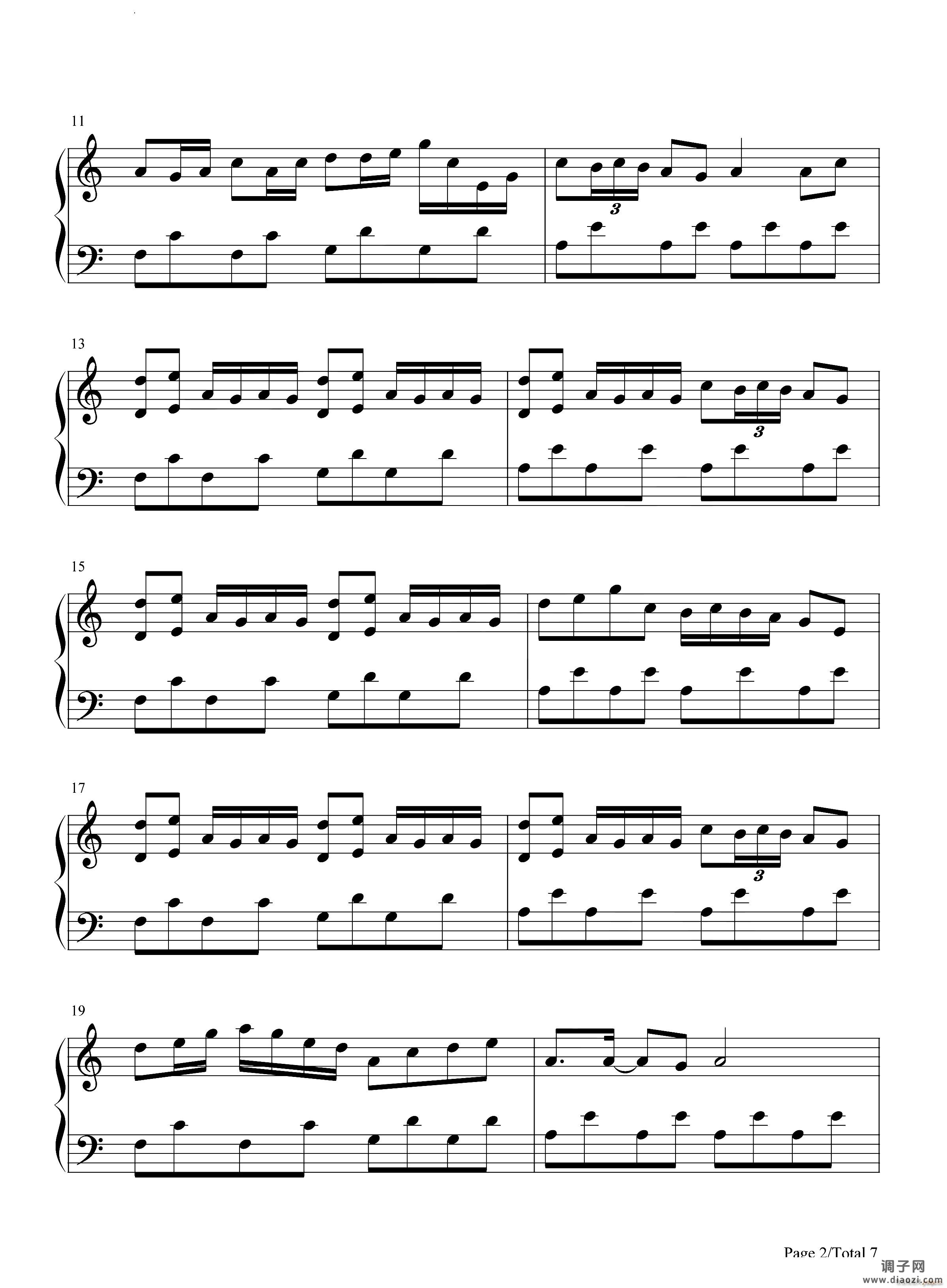 千本樱原神风物之诗琴谱-原琴谱