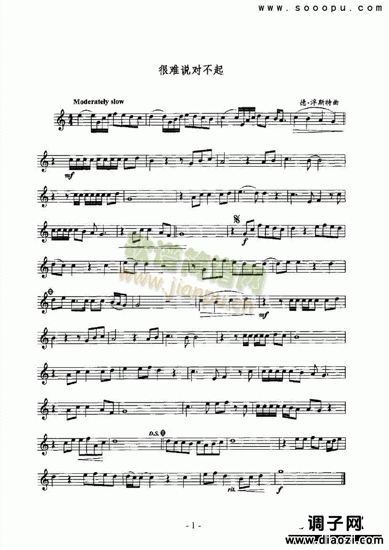 很难说对不起 管乐类 萨克斯管