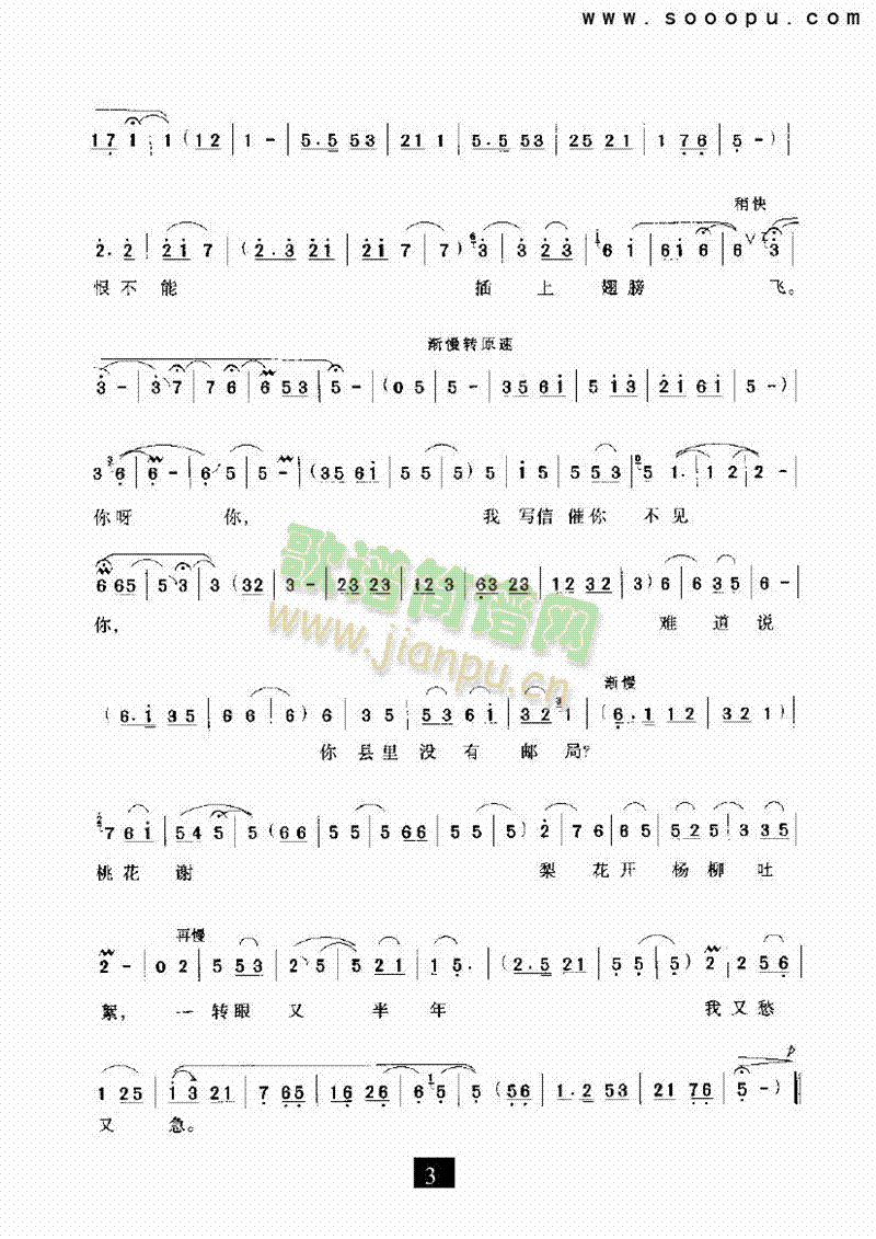 （现代戏）祖国的大建设一日千里（朝阳沟） 其他类 戏曲谱